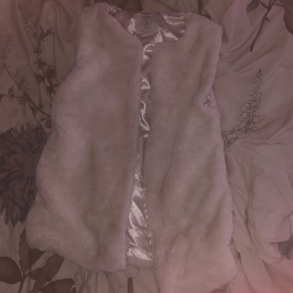 Kids size 10-11 beige fur vest